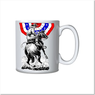 Patriot cowboy in mug Posters and Art